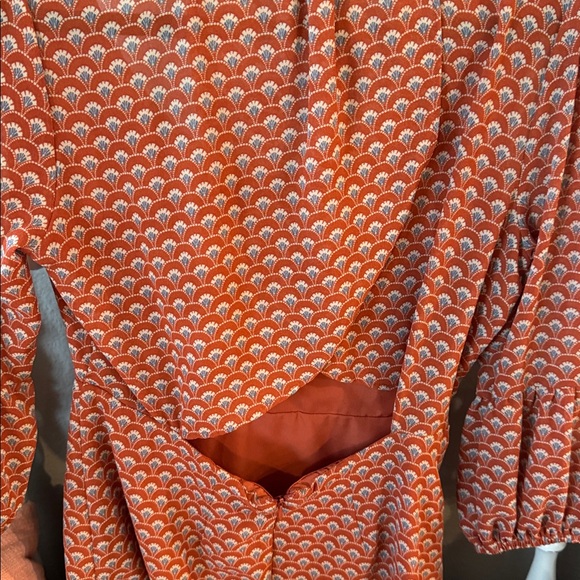 one clothing Orange Patterned Midi Dress - Picture 3 of 4